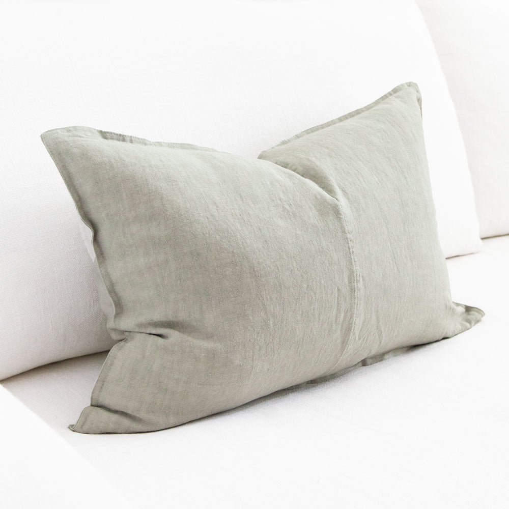 Everyday Linen Cushion Eucalyptus 40x60cm – Pepperwhites by Tara Dennis