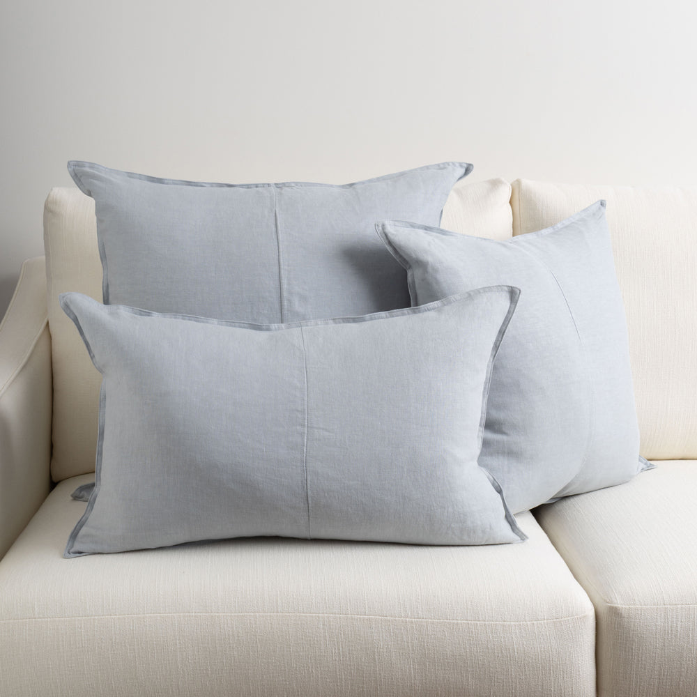 Powder Blue Linens Everyday Linen Cushion Powder Blue 60x60cm | Pepperwhites by Tara Dennis