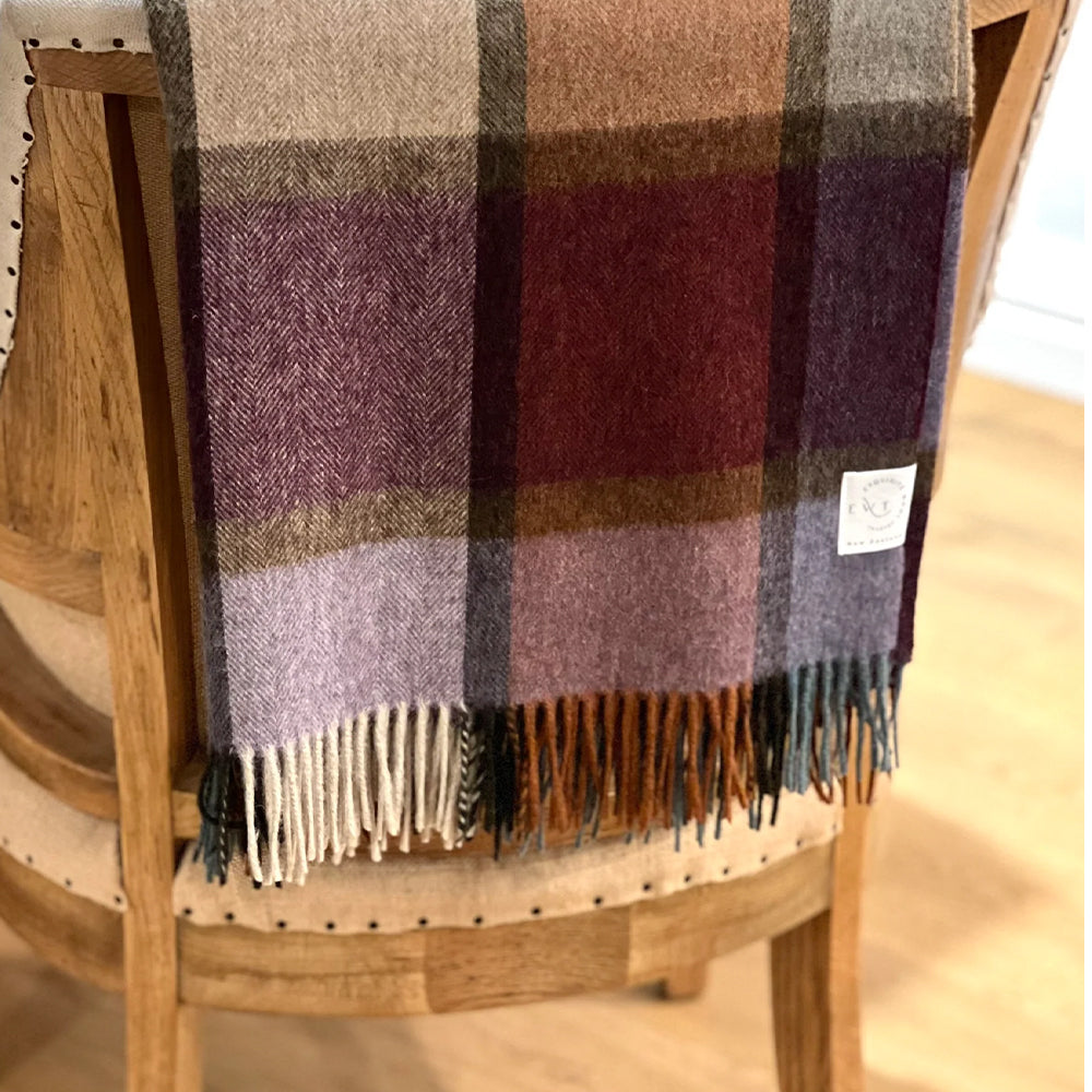 Windowpane Damson Merino Throw