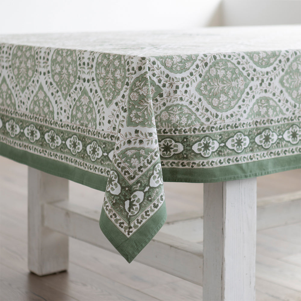 Florence Block Printed Tablecloth | Pepperwhites by Tara Dennis