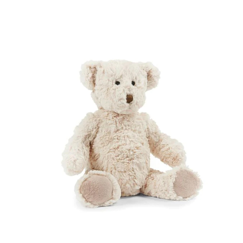 Cream coloured teddy bear for baby.