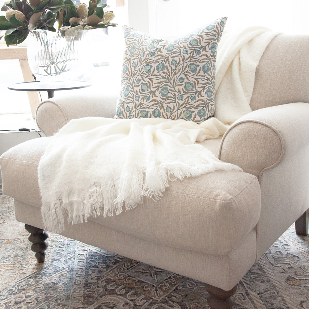 Fringe Throw Blanket Off White