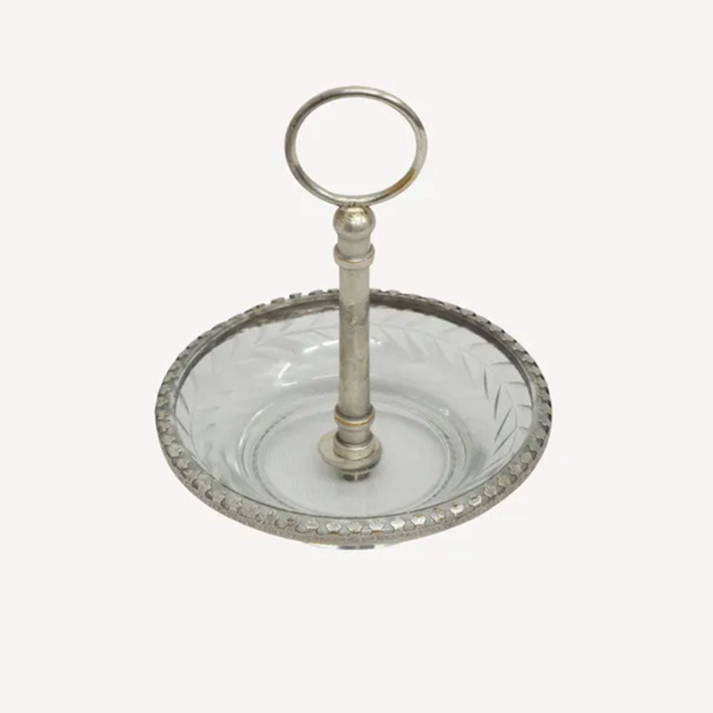 Glass Ring Dish With Handle