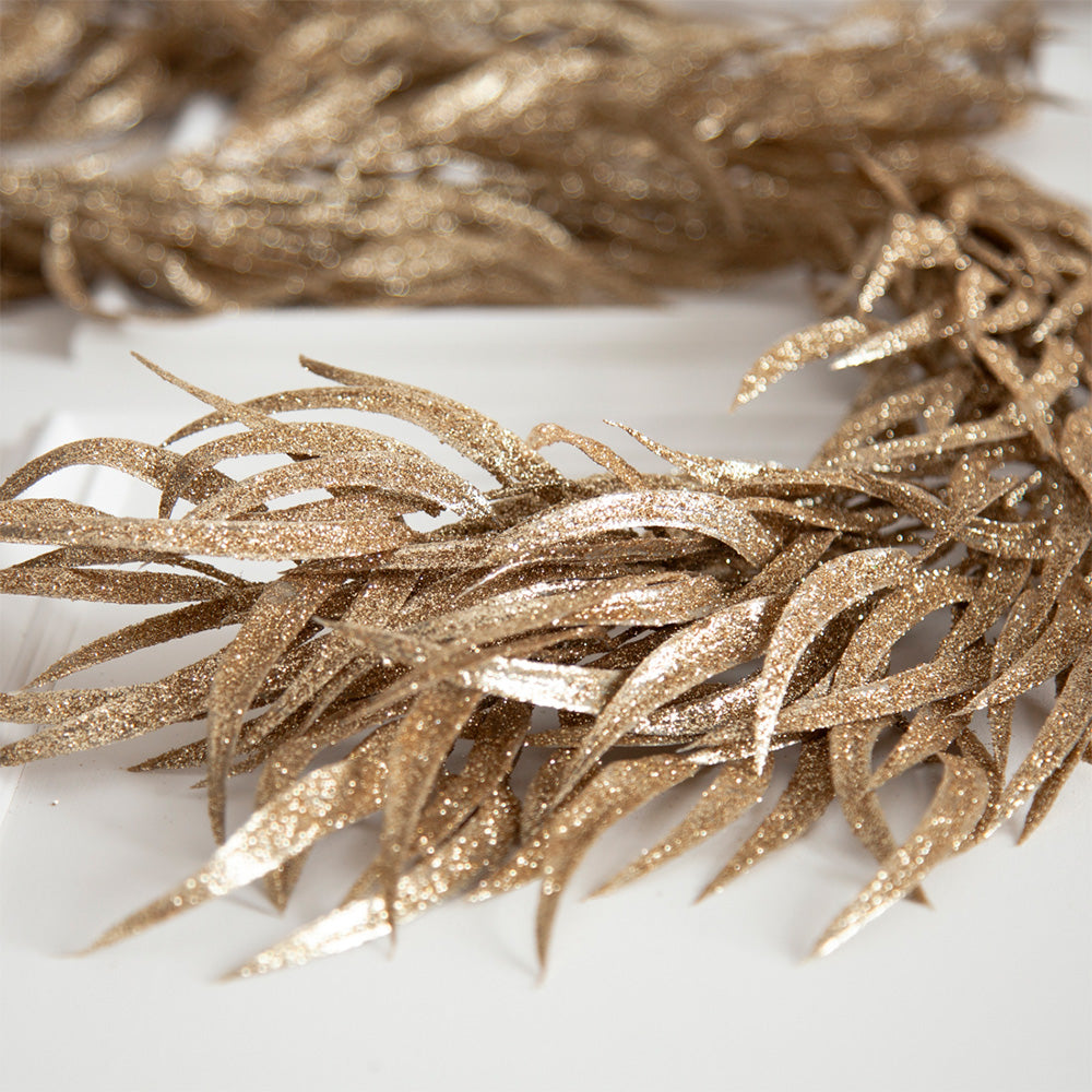Eucalyptus Leaf Gold Glitter Garland