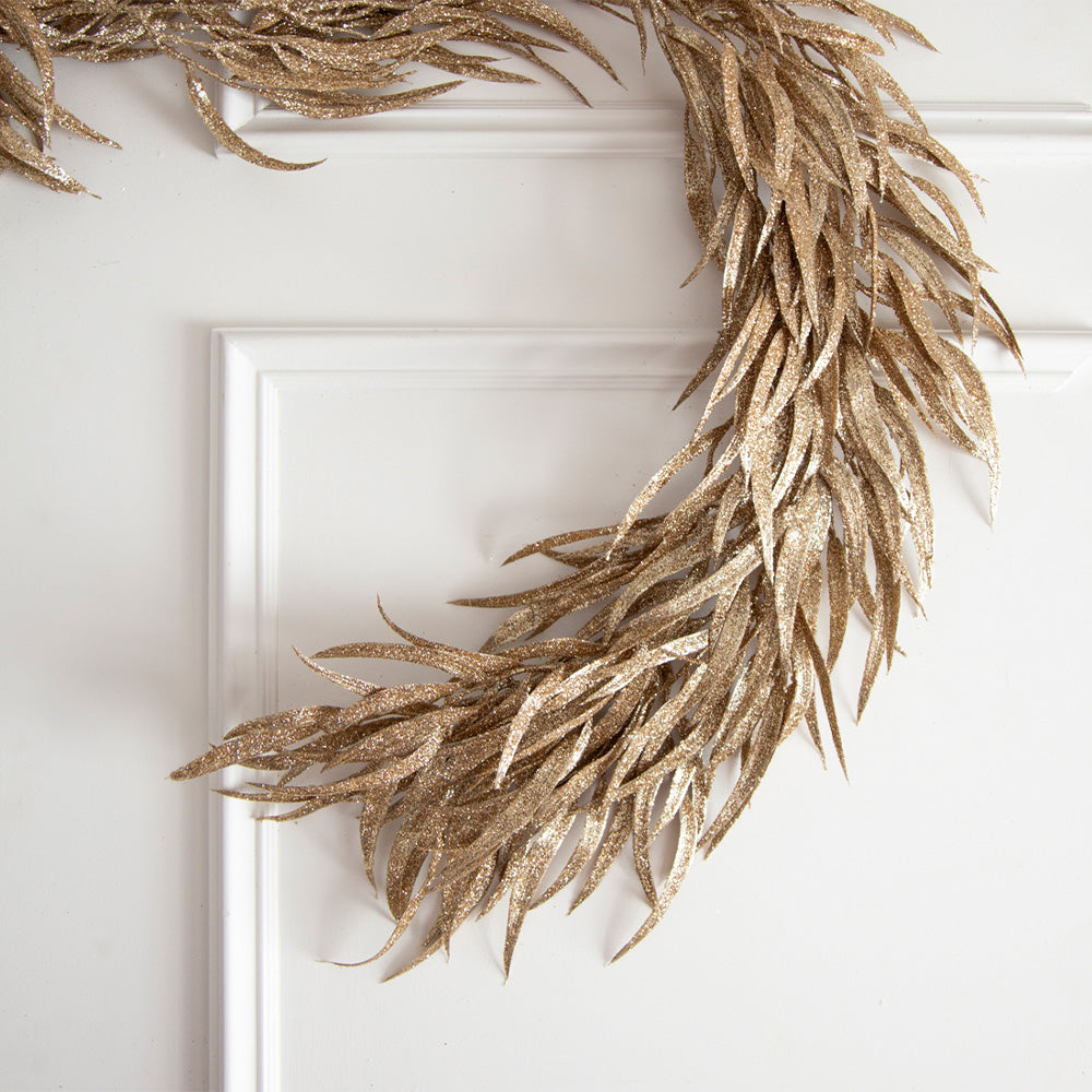 Eucalyptus Leaf Gold Glitter Garland