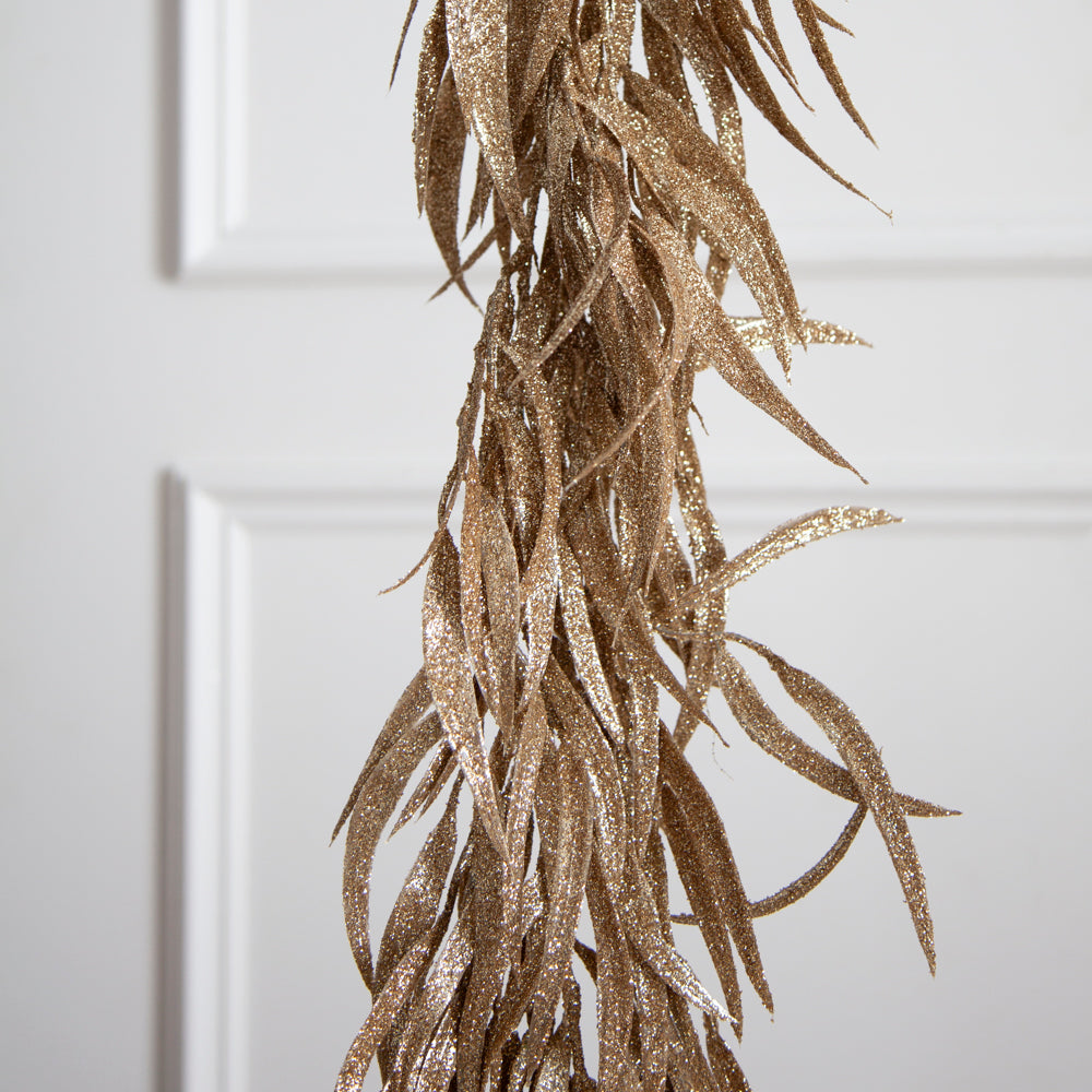 Eucalyptus Leaf Gold Glitter Garland