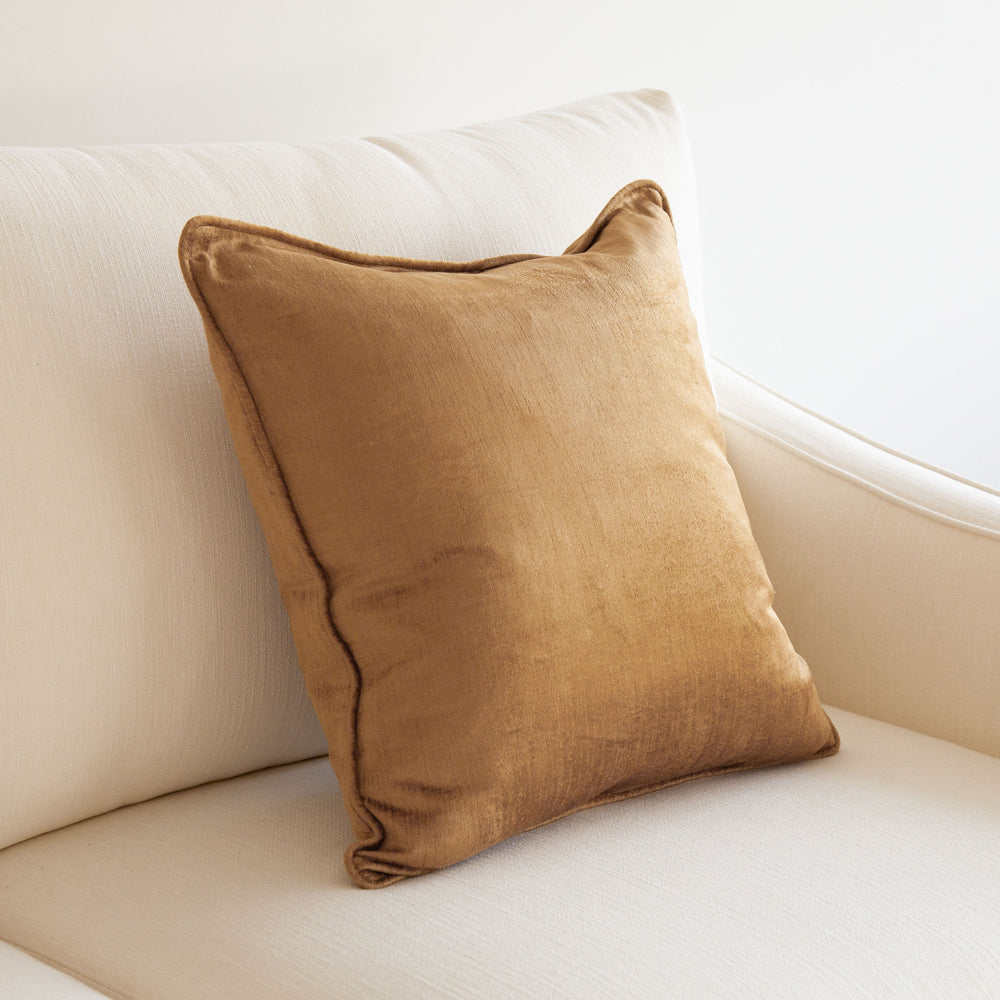 Crushed Velvet Cushion Gold 50x50cm