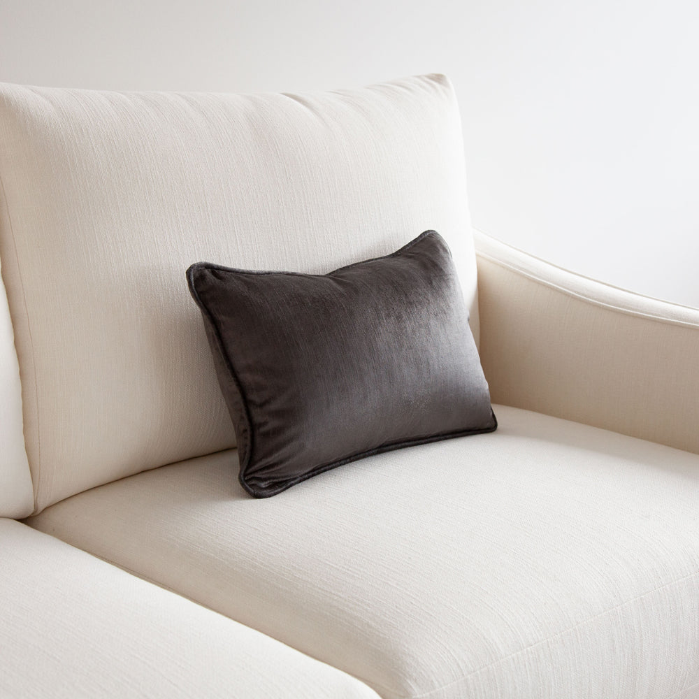Crushed Velvet Cushion Graphite 30x45cm