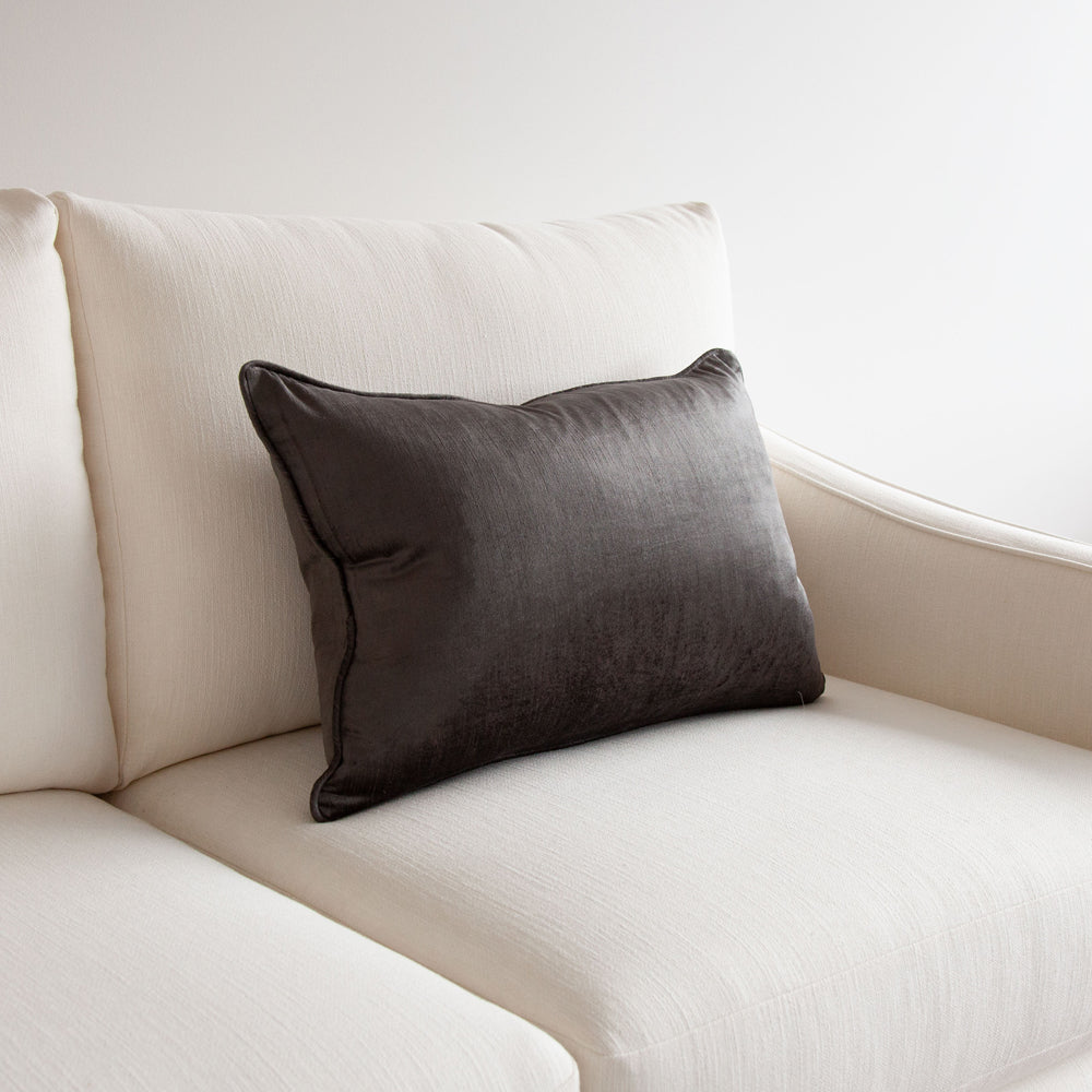 Crushed Velvet Cushion Graphite 40x60cm