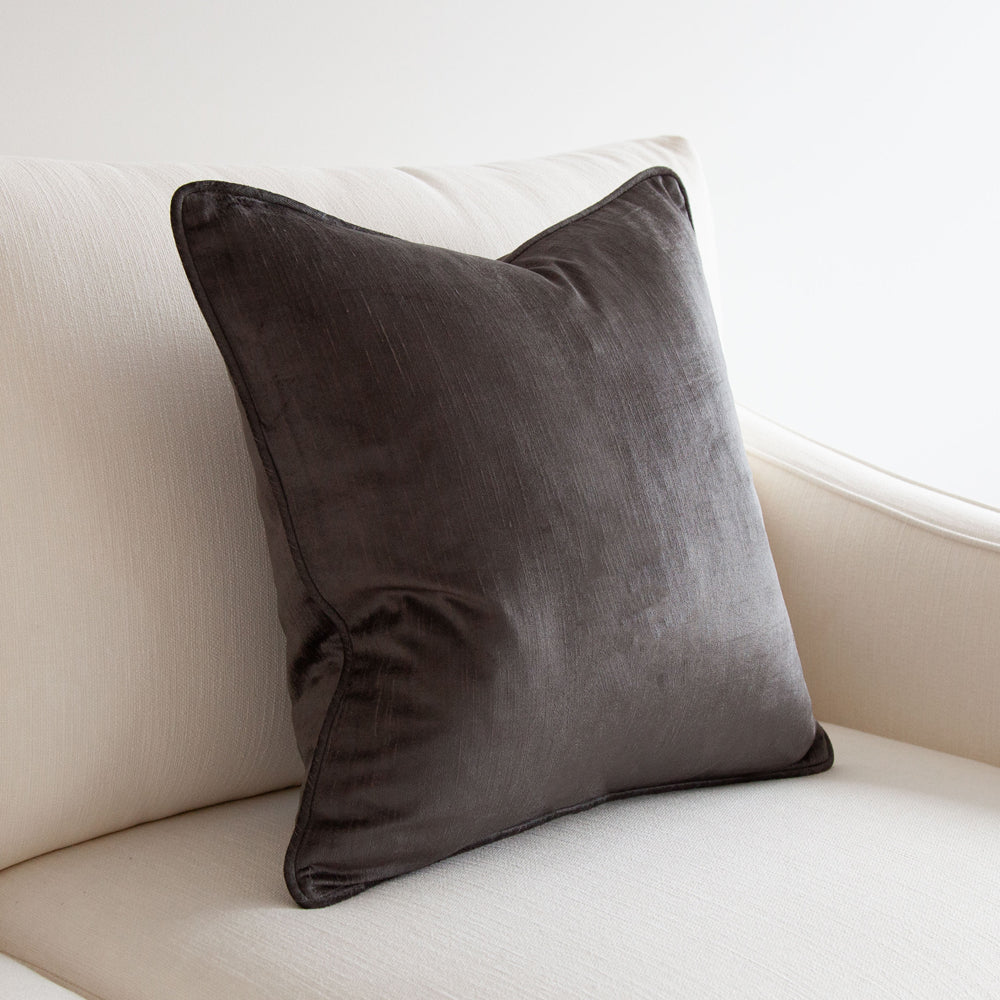 Crushed Velvet Cushion Graphite 50x50cm