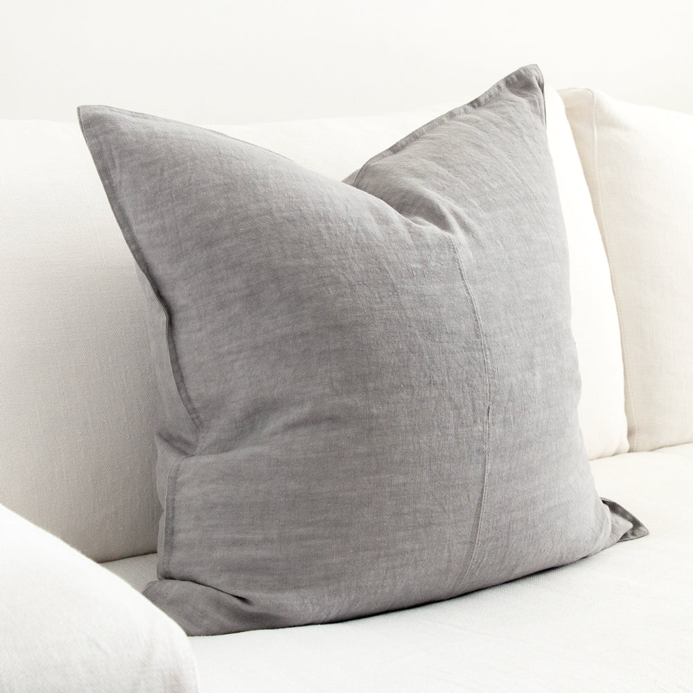 Large square linen cushion.