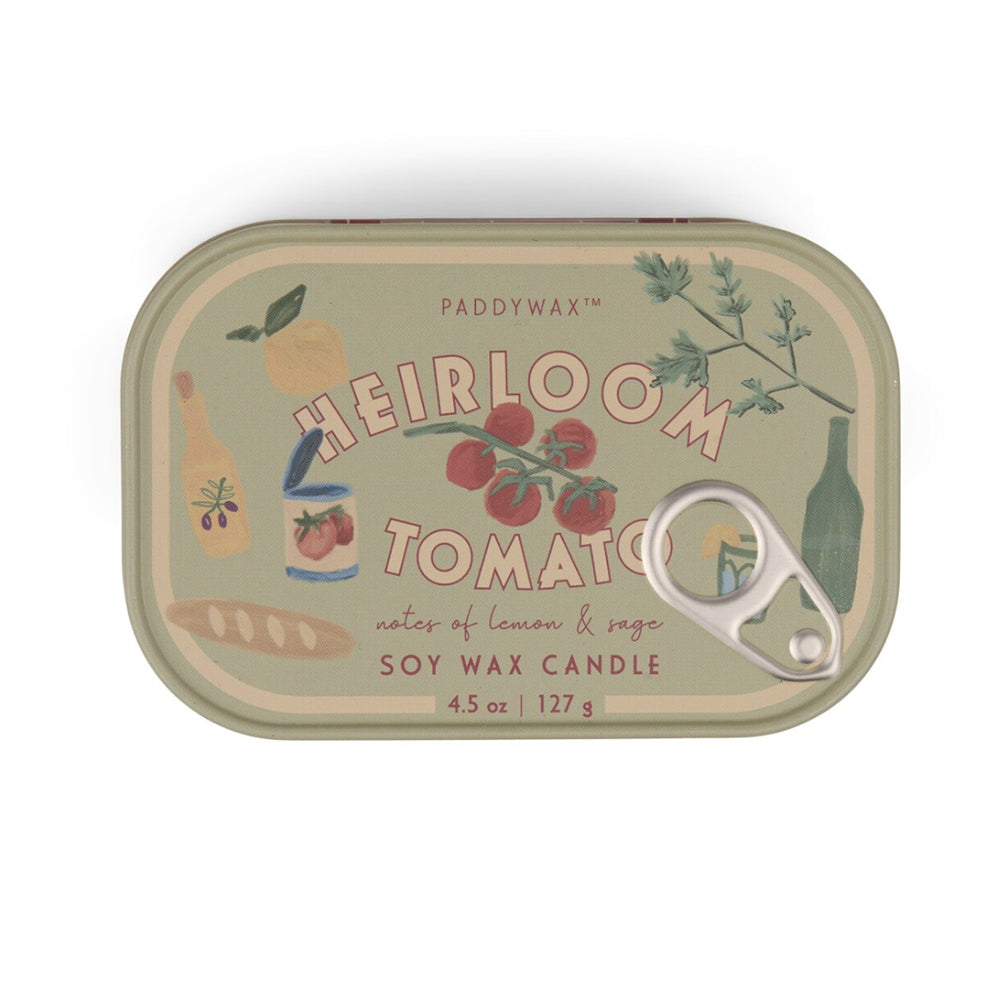 Scented Soy Candle in a Decorative Tin - Heirloom Tomato