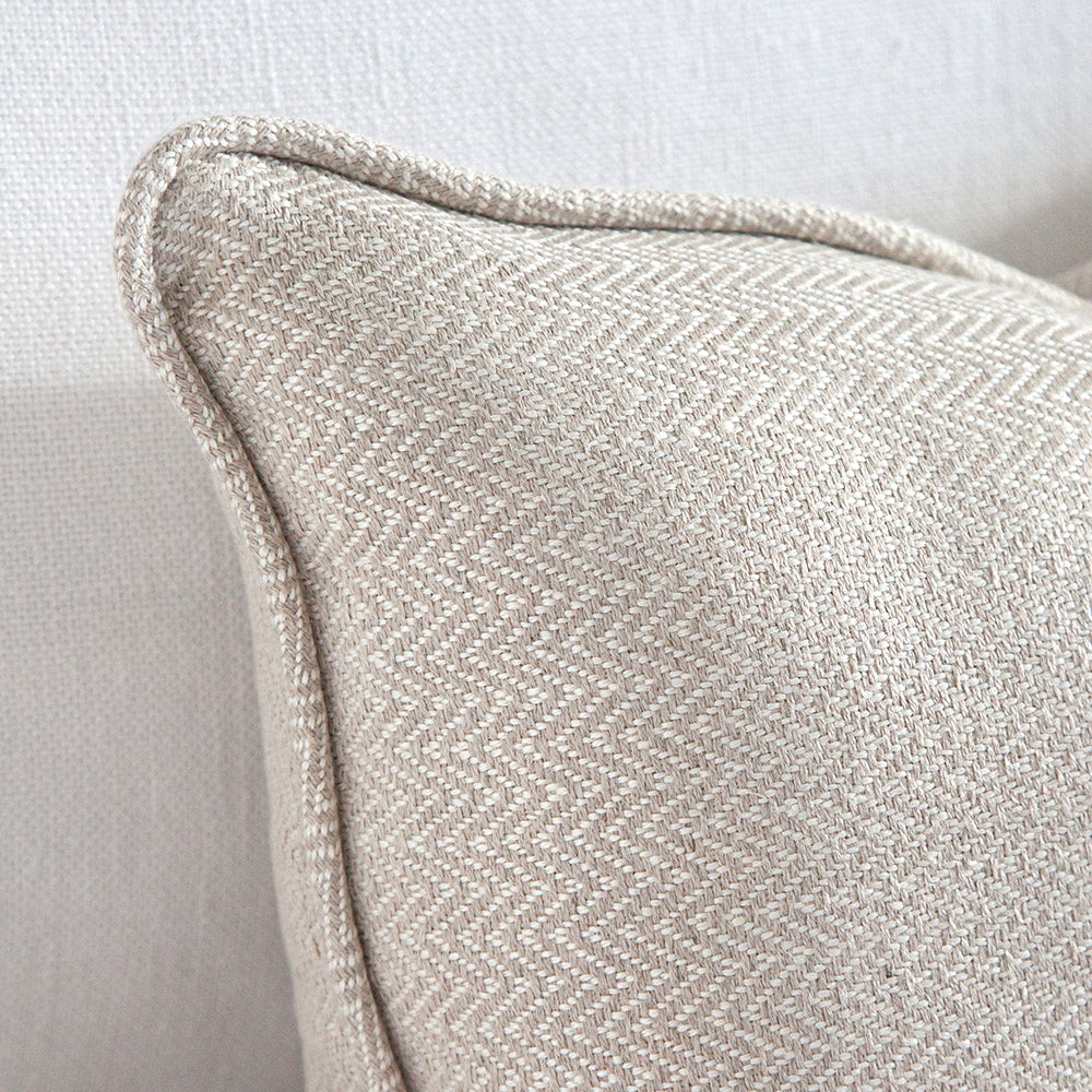 Herringbone silk cushion.