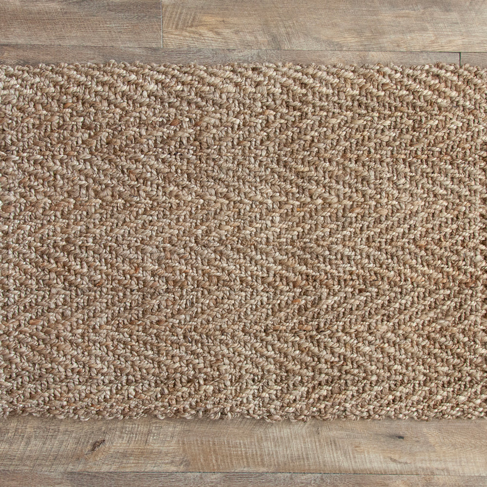 Jute hall runner in herringbone weave.