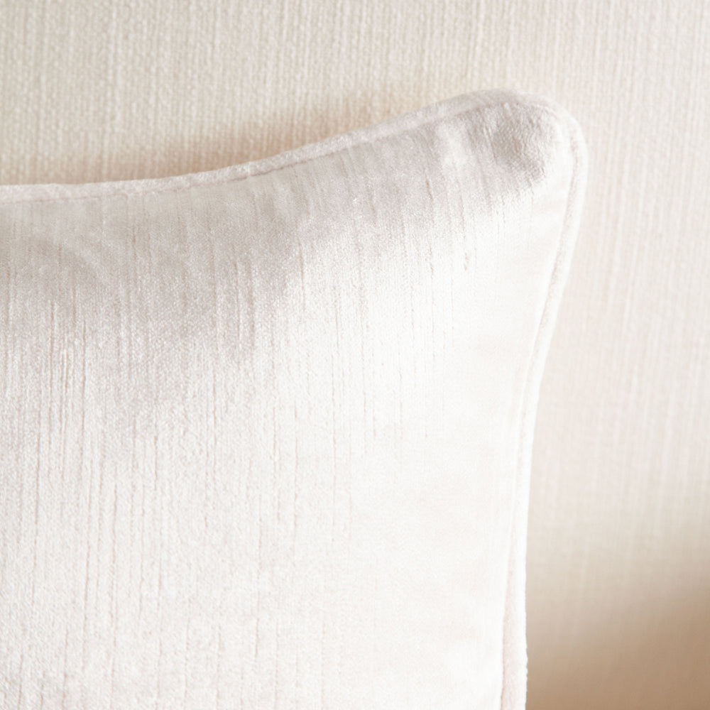 Crushed Velvet Cushion Ivory 30x45cm
