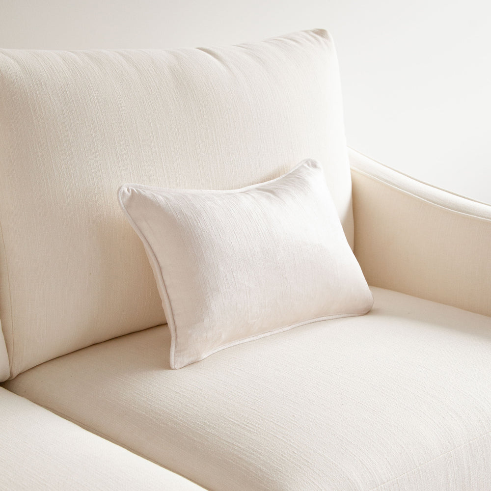 Crushed Velvet Cushion Ivory 30x45cm