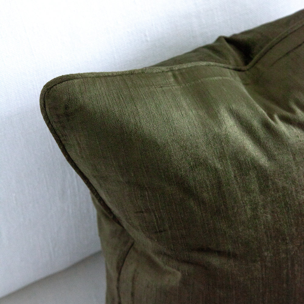 Crushed Velvet Cushion Kingston Green 50x50cm