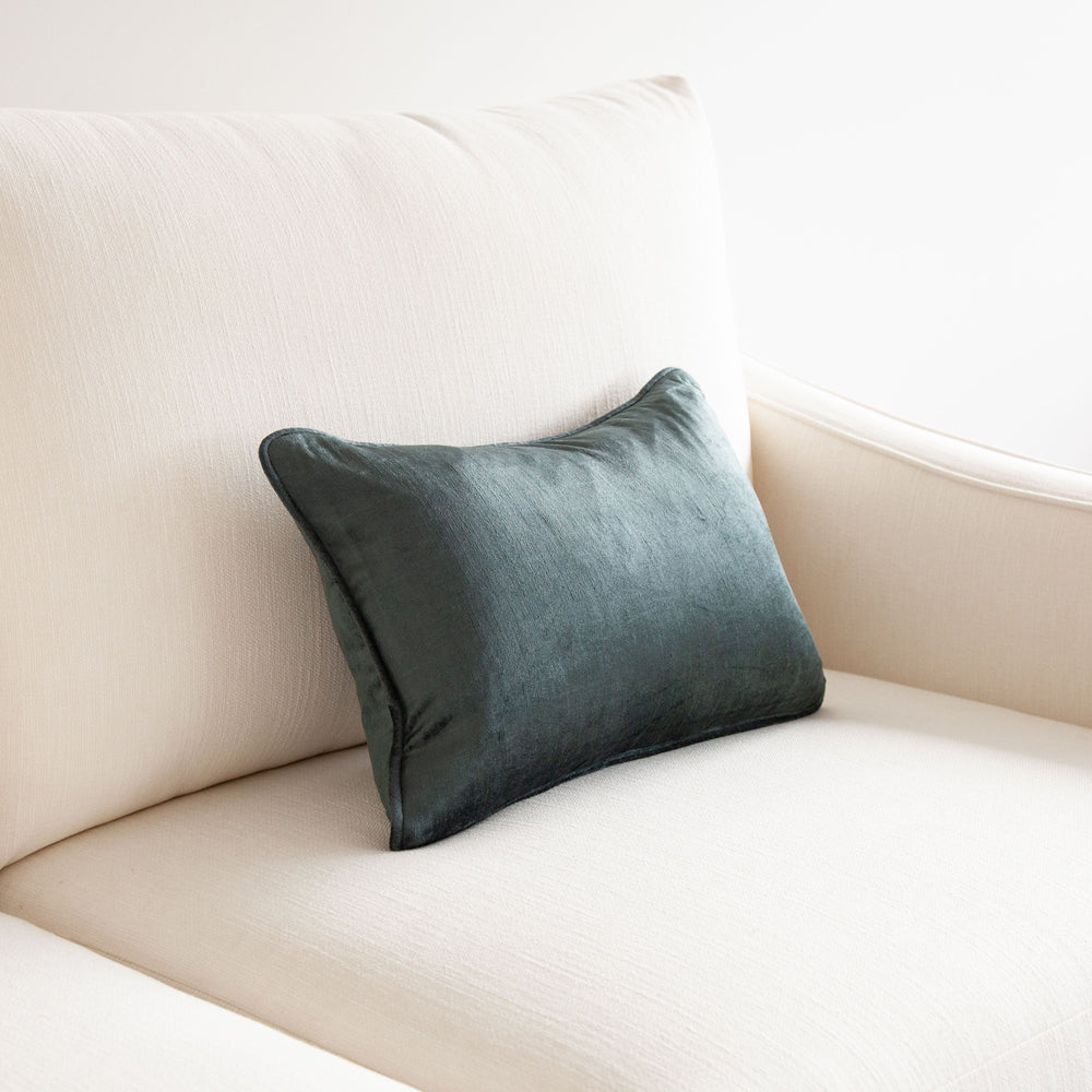 Crushed Velvet Cushion Lake 30x45cm