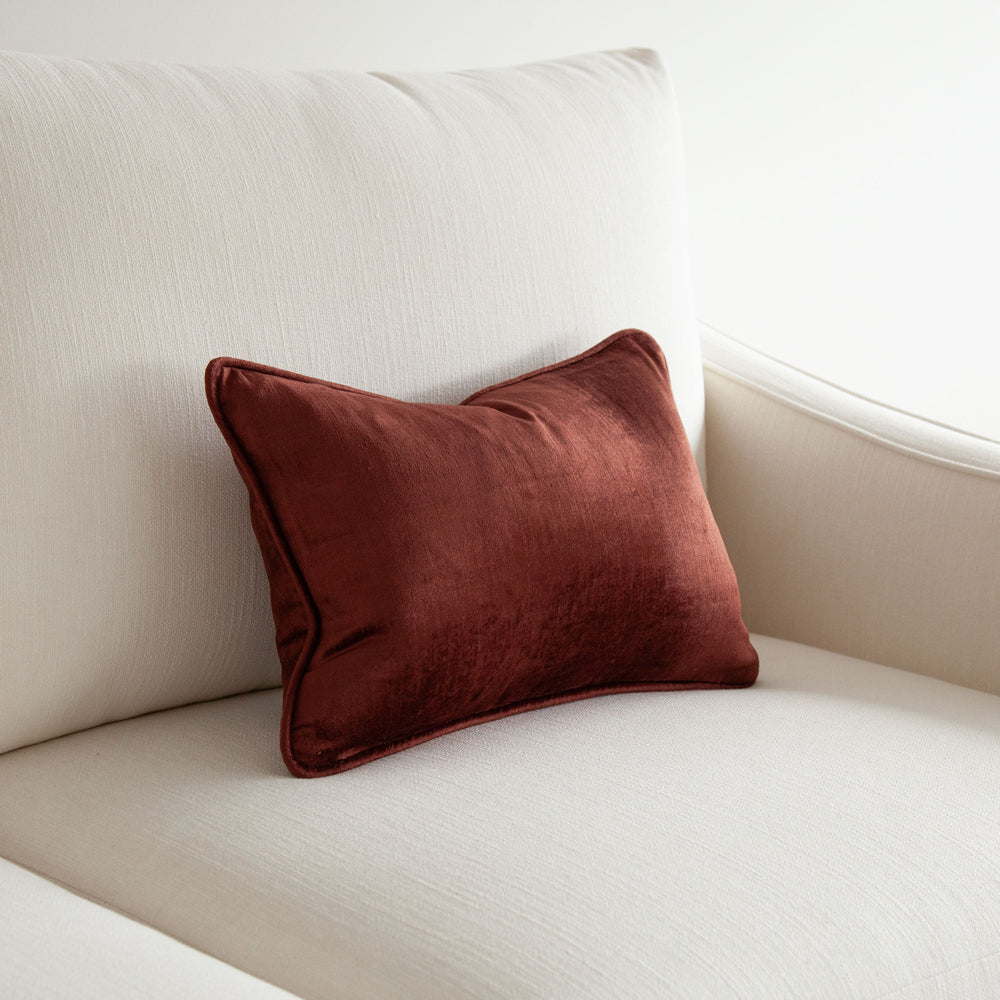 Crushed Velvet Cushion Madder 30x45cm