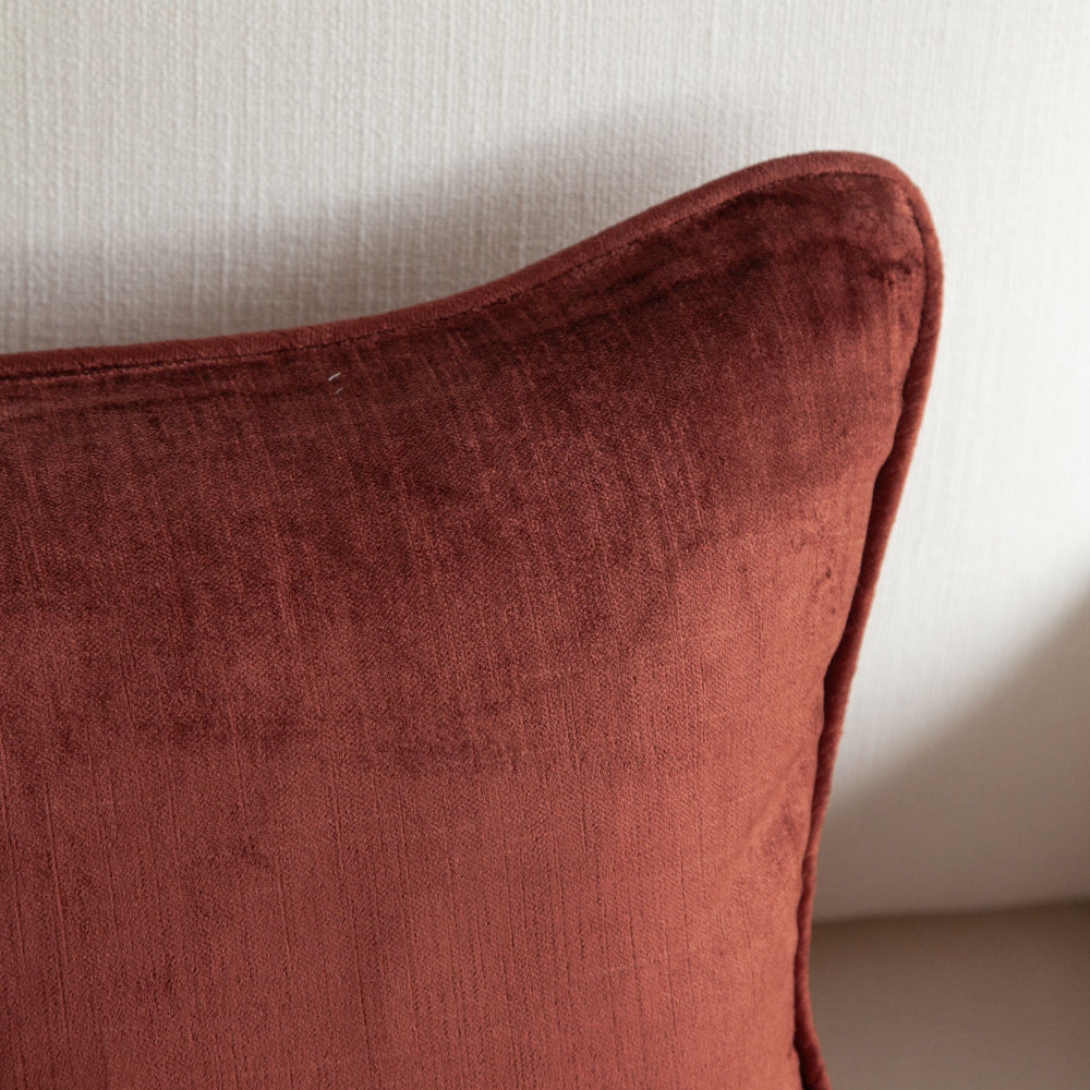 Crushed Velvet Cushion Madder 50x50cm
