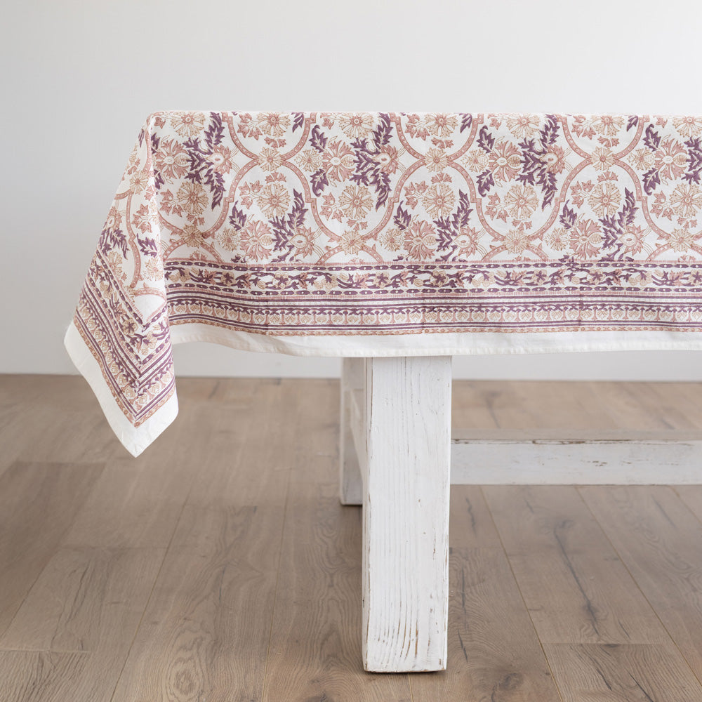 Mae Block Printed Tablecloth 280cm