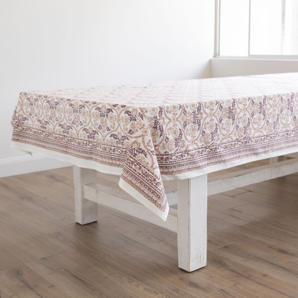 Mae Block Printed Tablecloth 280cm