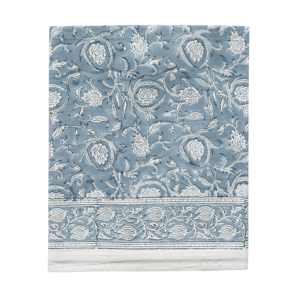 Margot Block Printed Tablecloth Cornflower 280cm