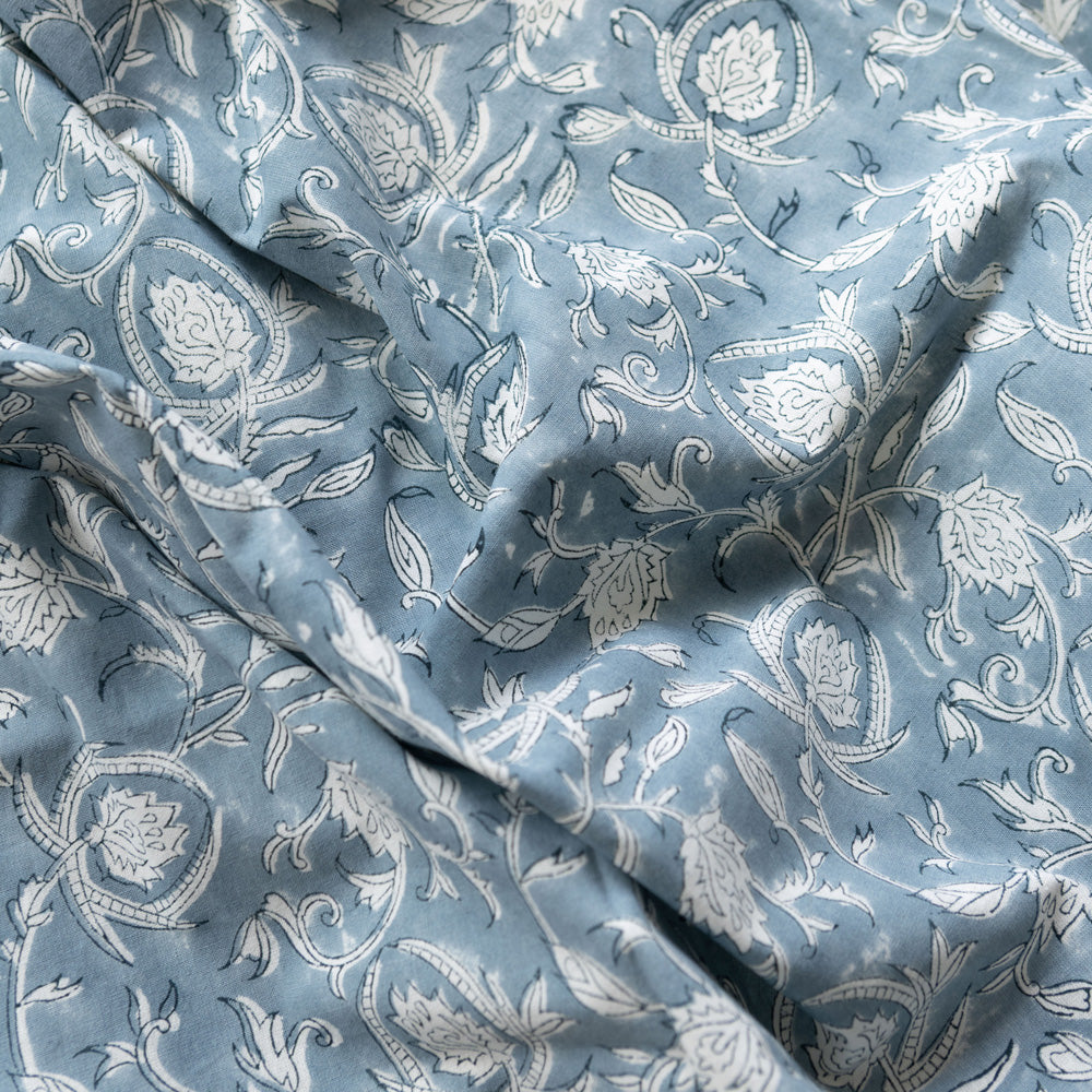 Margot Block Printed Tablecloth Cornflower 280cm