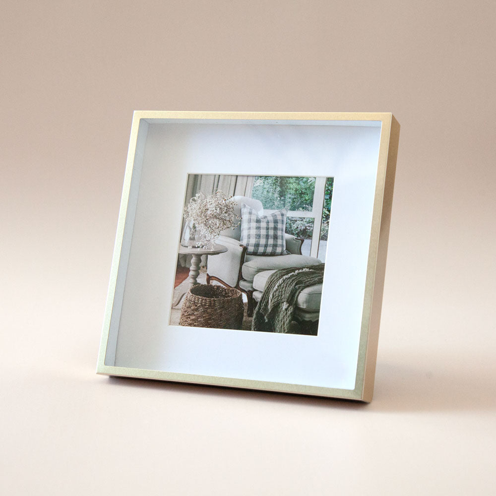 Matte Gold Photo Frame Square by Pepperwhites