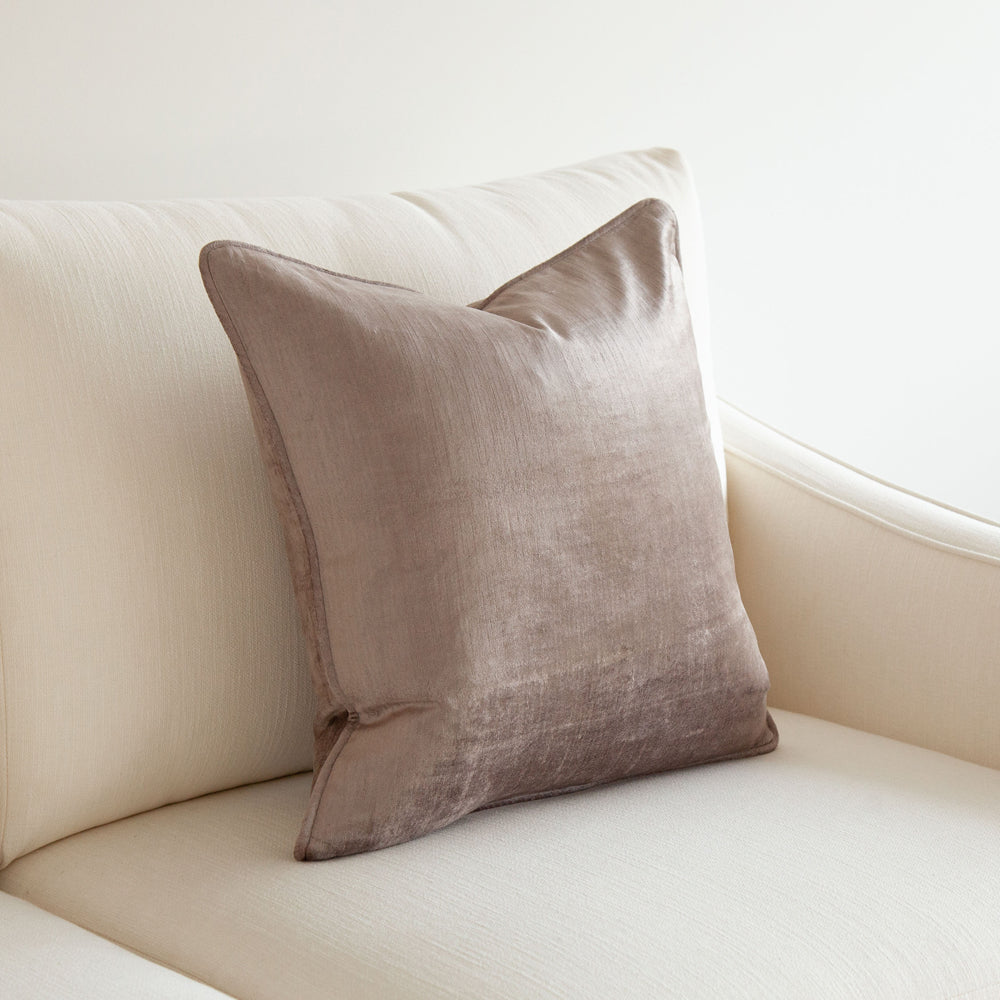 Crushed Velvet Cushion Mauve 50x50cm