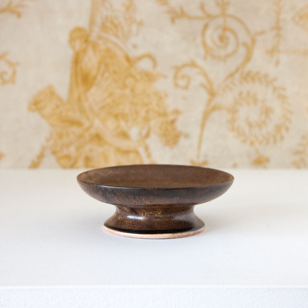 Mervyn Gers Tapas bowl. A small brown footed ceramic dish. 