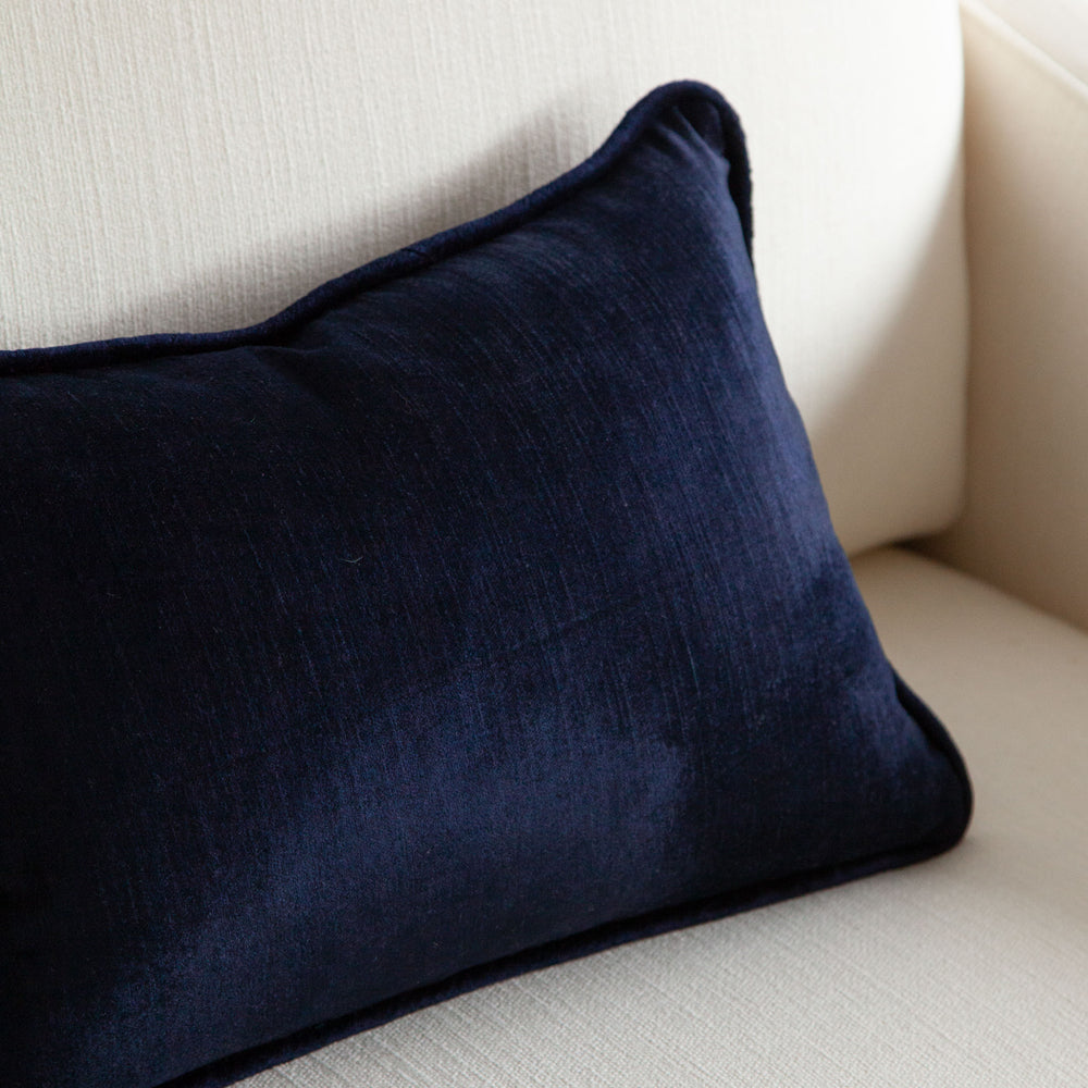 Crushed Velvet Cushion Midnight Blue 30x45cm