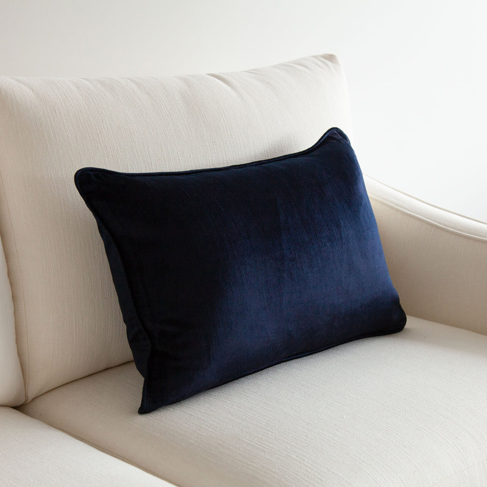 Crushed Velvet Cushion Midnight Blue 40x60cm