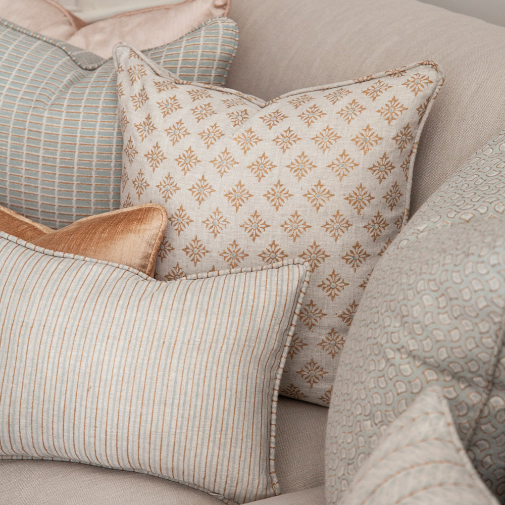 Millmark Antique Blue Gold Cushion 50x50cm