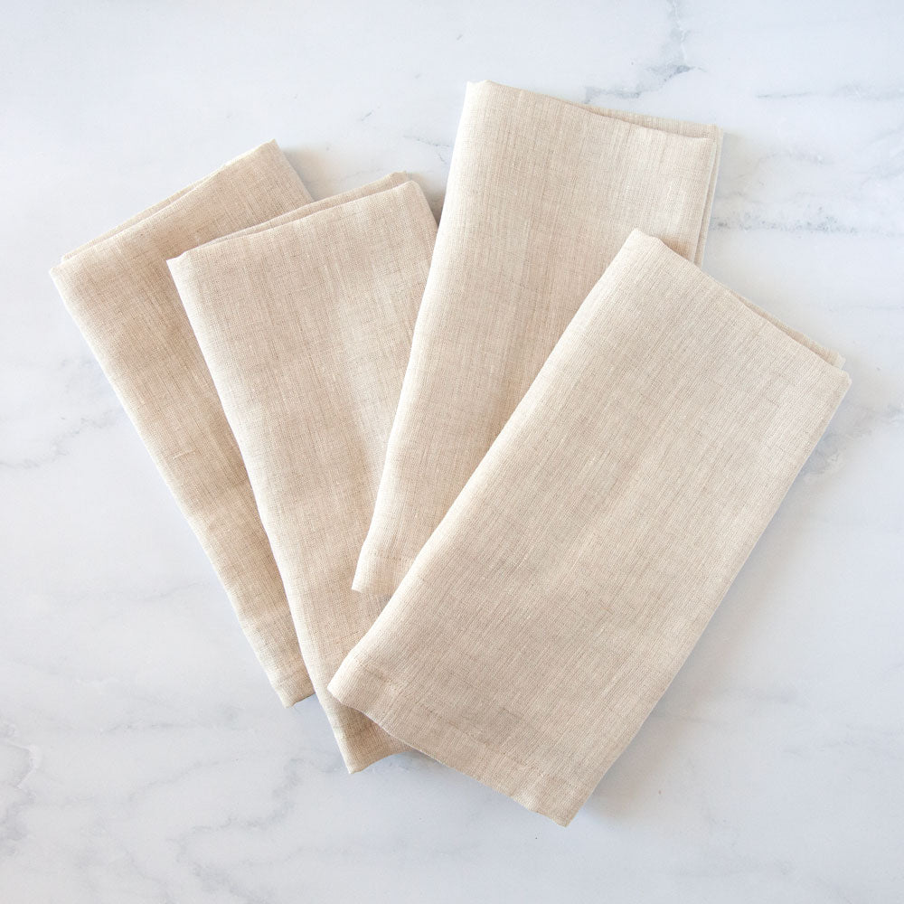 Natural Linen Napkins - Set of 4 | Pepperwhites by Tara Dennis