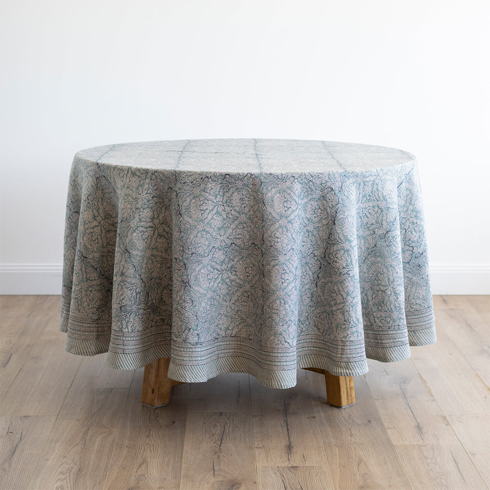 Oceane Round Linen Tablecloth