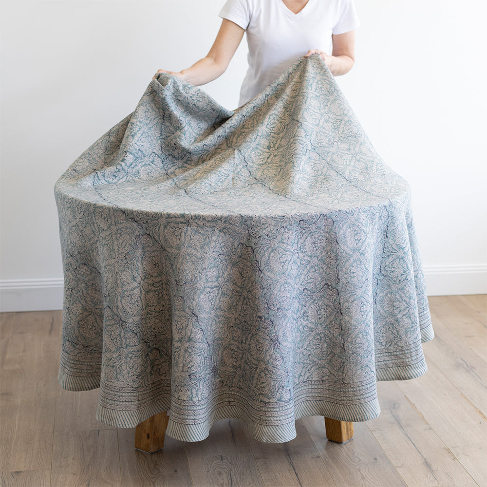Oceane Round Linen Tablecloth