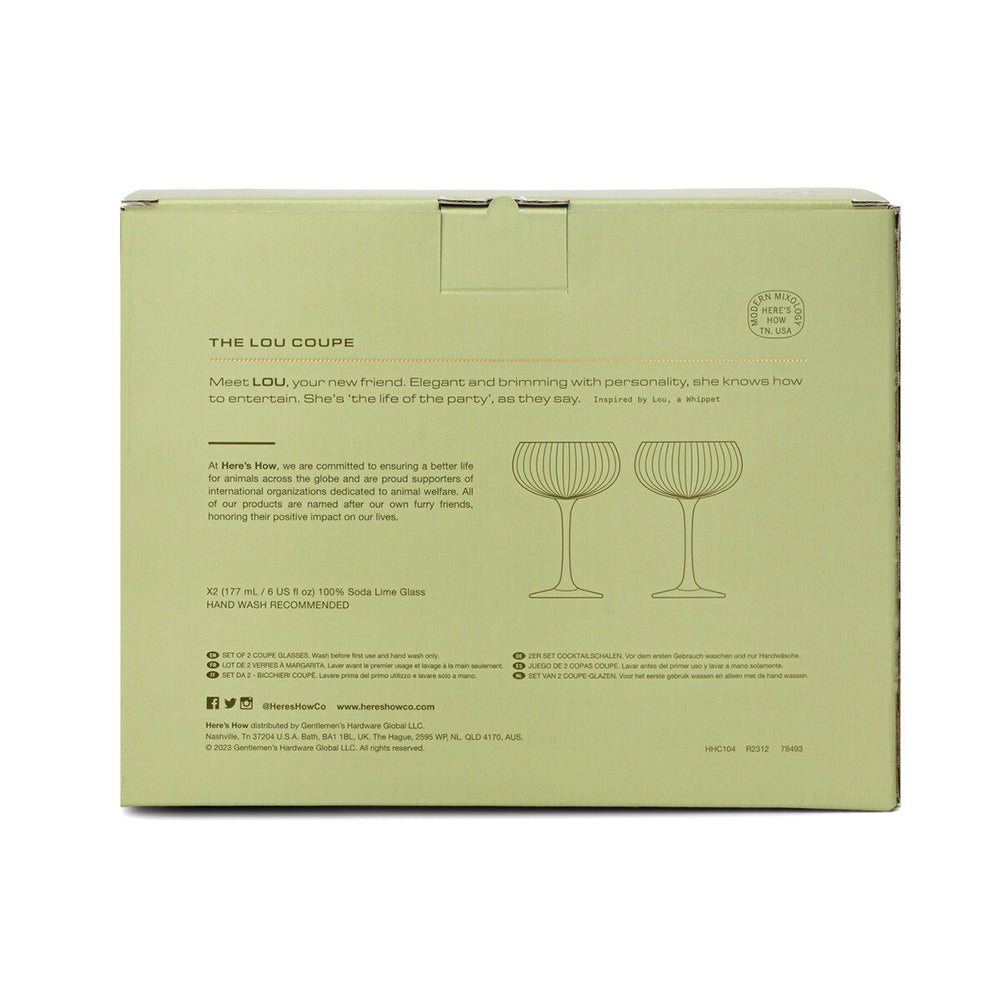 Lou Coupe Glass Pair Olive