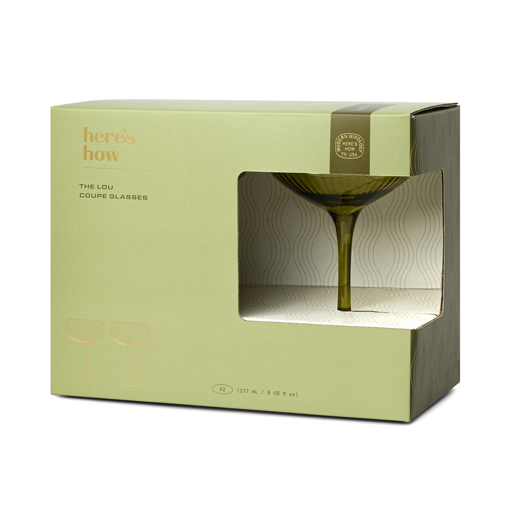 Lou Coupe Glass Pair Olive