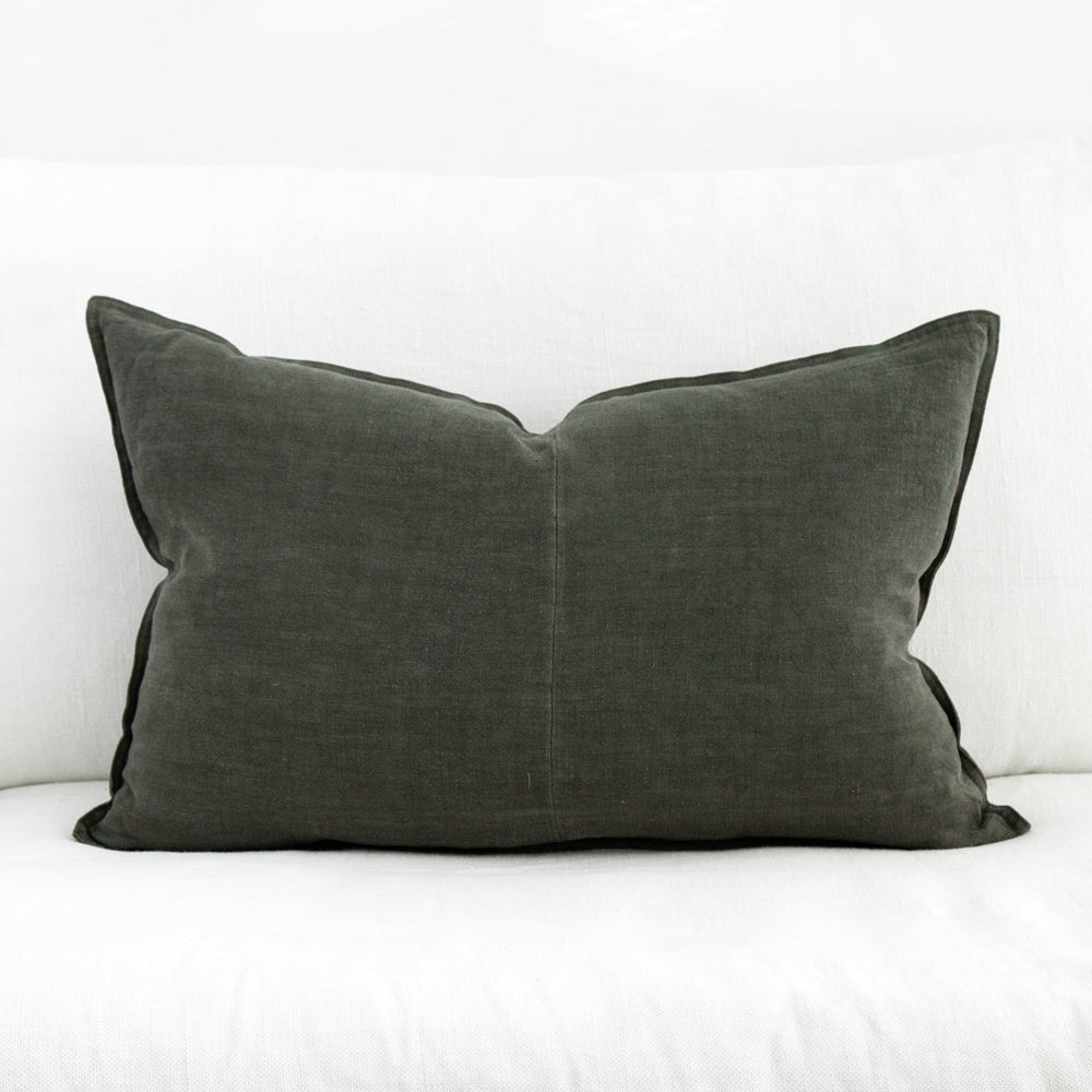 Everyday Linen Cushion Olive 40x60cm