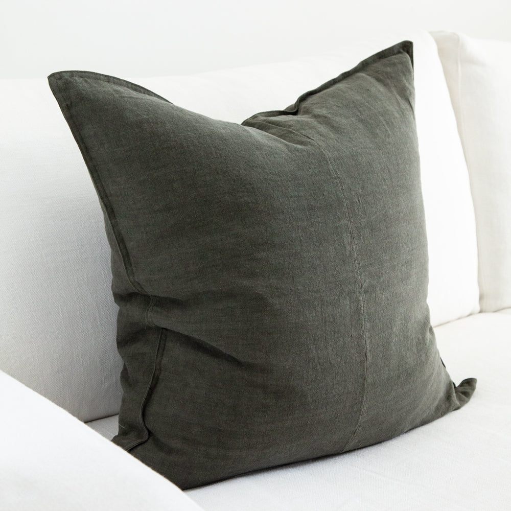 Everyday Linen Cushion Olive 60x60cm