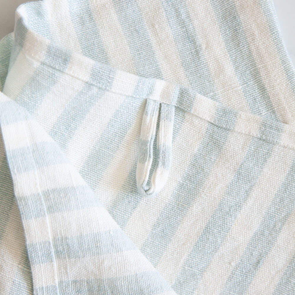 Pencil Stripe Linen Tea Towel Meadow Blue