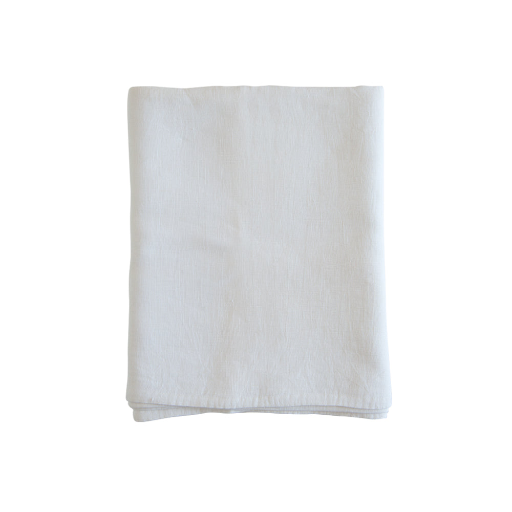 Ivory White Linen Tablecloth