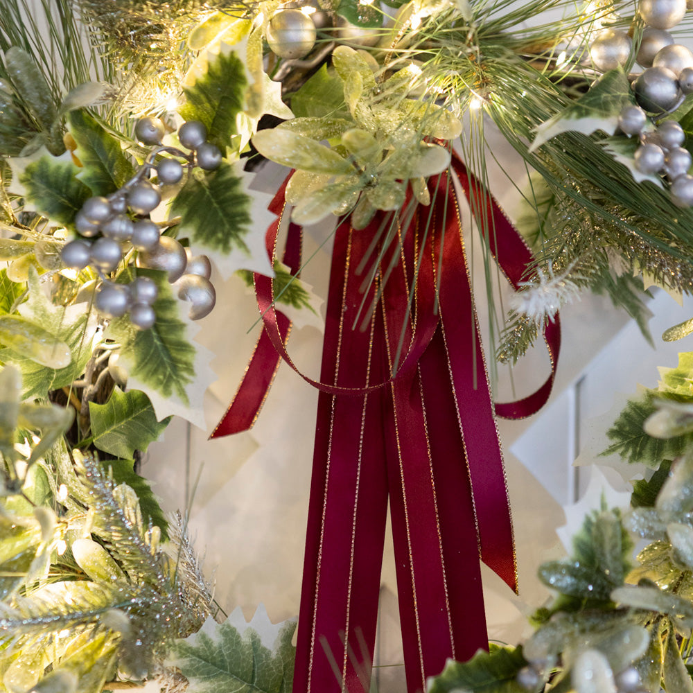 3m Burgundy Gold Thin Ribbon