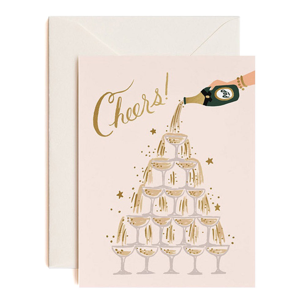 Champagne Tower Cheers Card