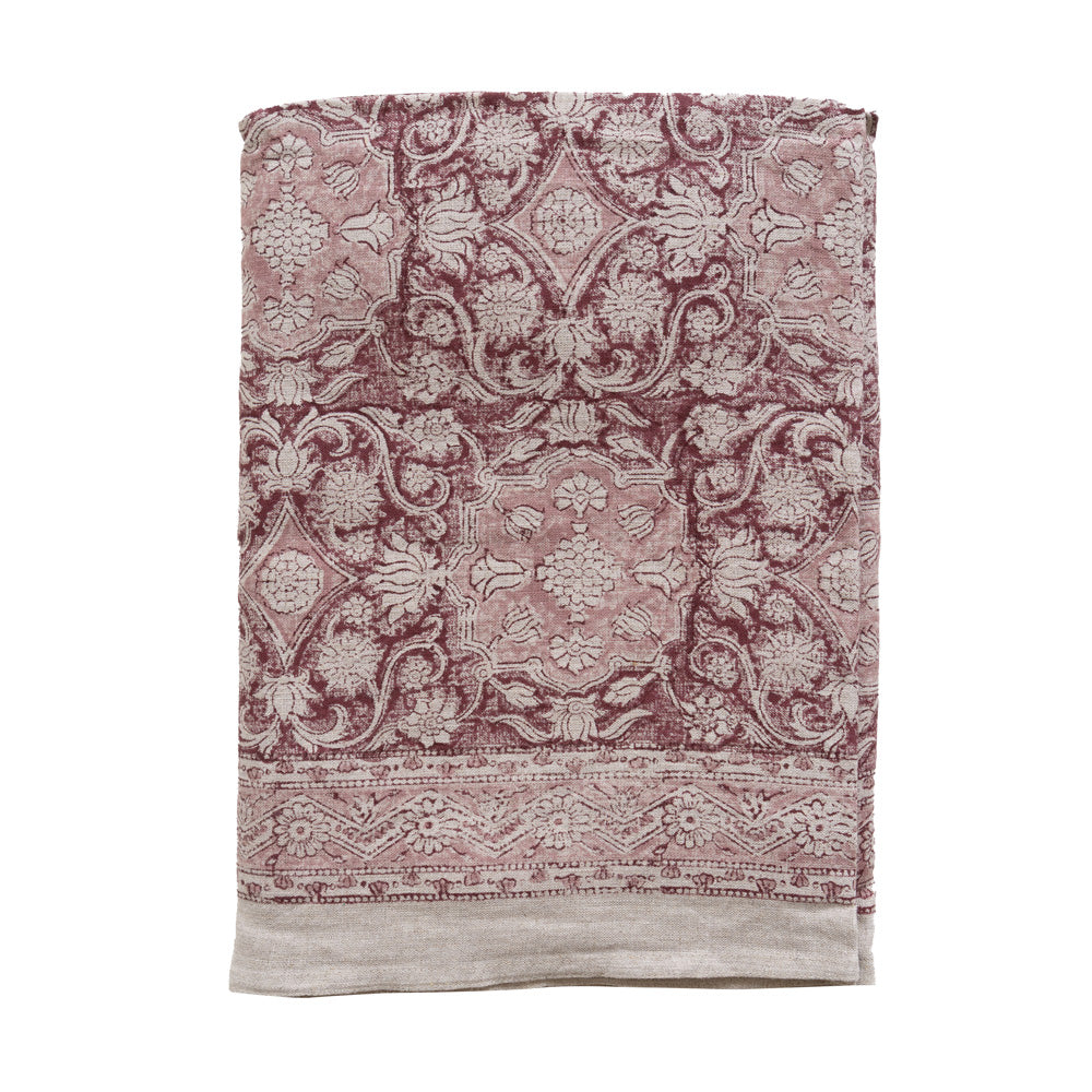 Rosetta Block Printed Tablecloth