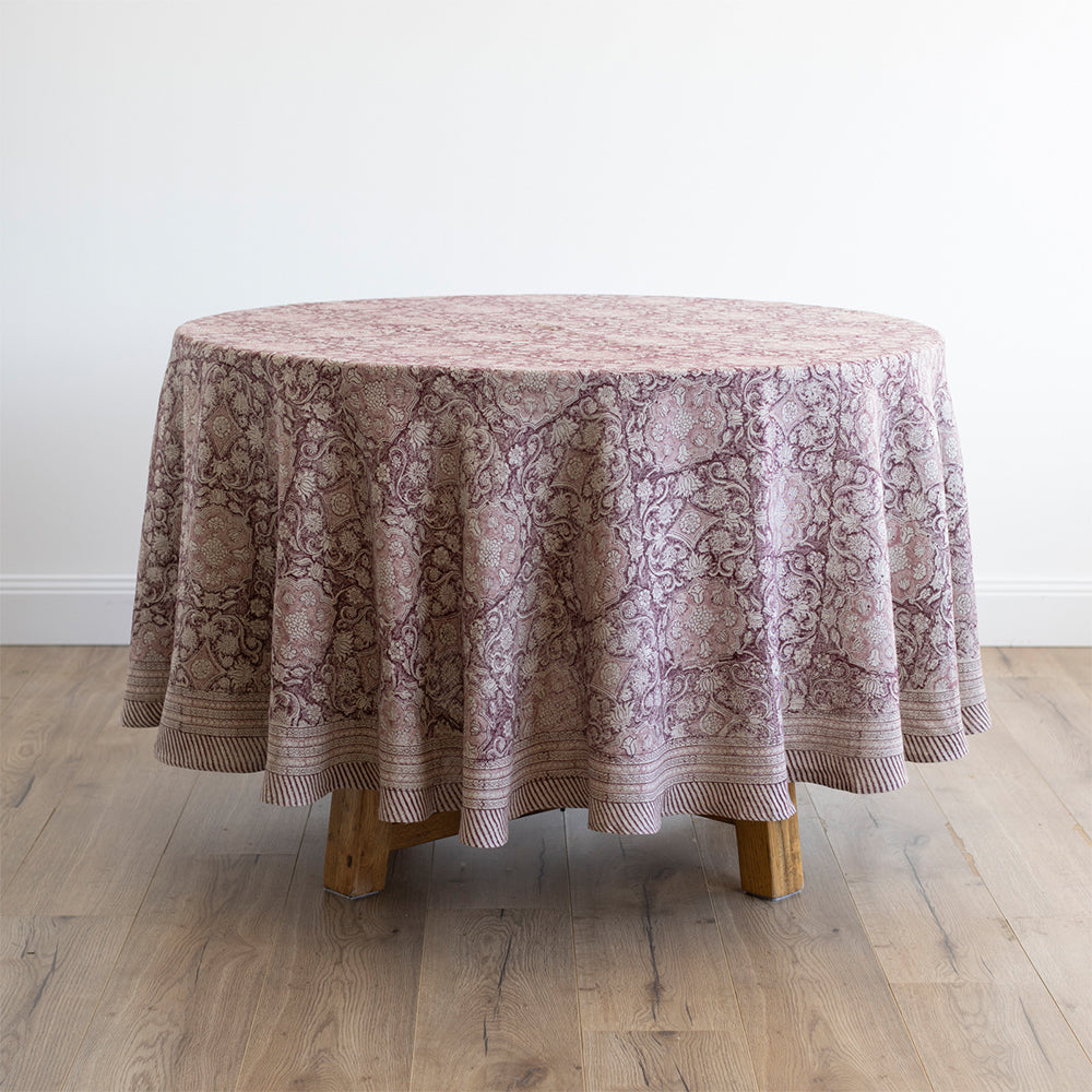 Rosetta Block Printed Tablecloth