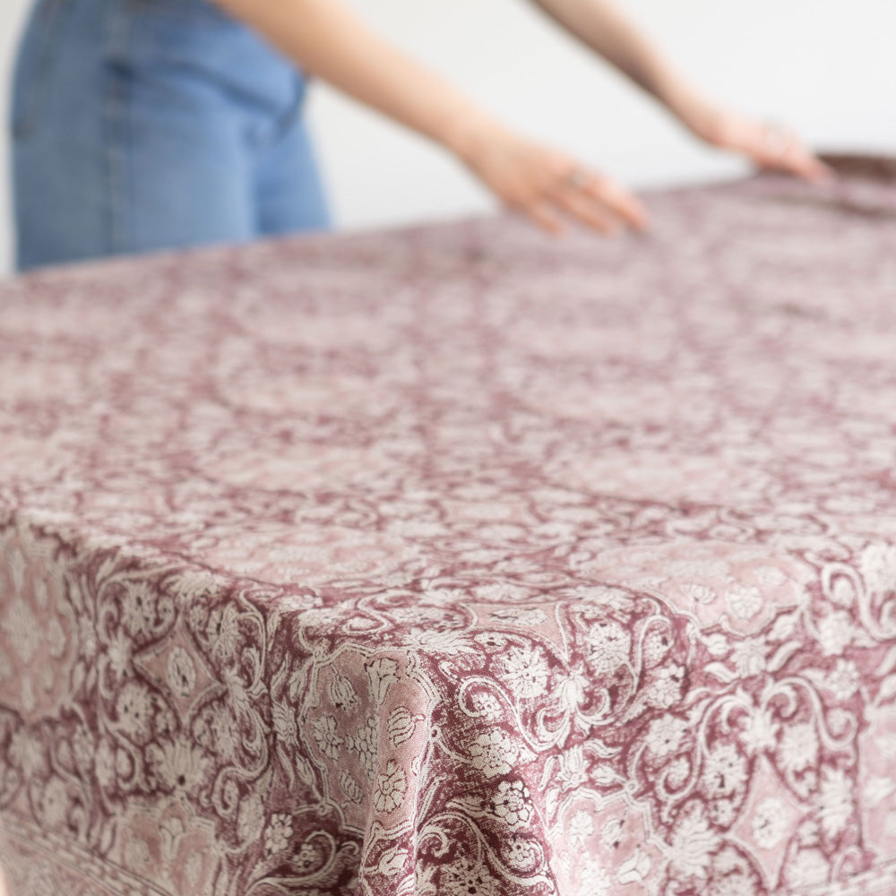 Rosetta Block Printed Tablecloth