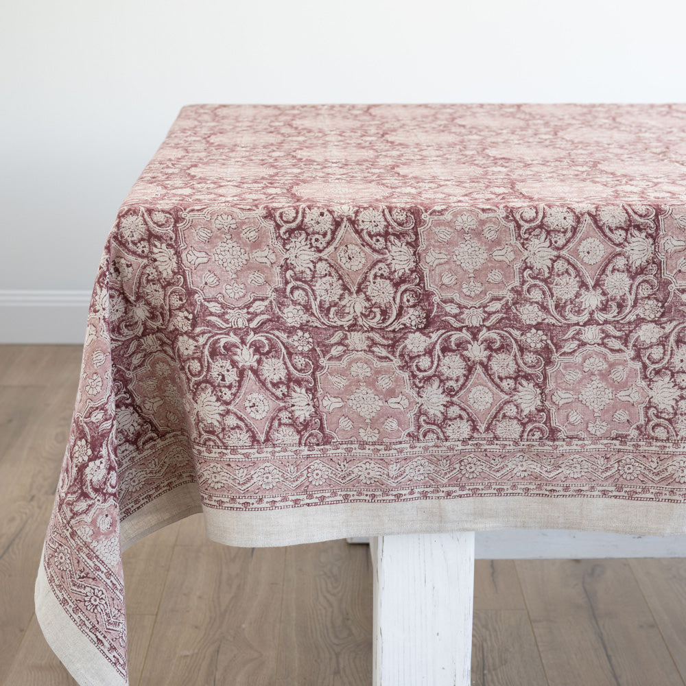 Rosetta Block Printed Tablecloth