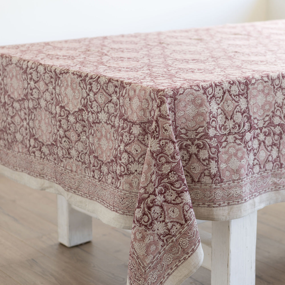 Rosetta Block Printed Tablecloth